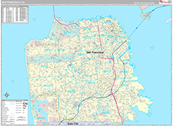 San Francisco Wall Map Premium Style 2026